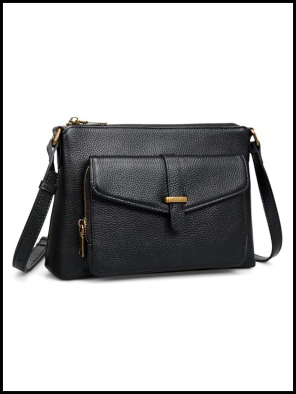 Genuine Leather Crossbody Bag RFID Wallet Adjustable Small Purse